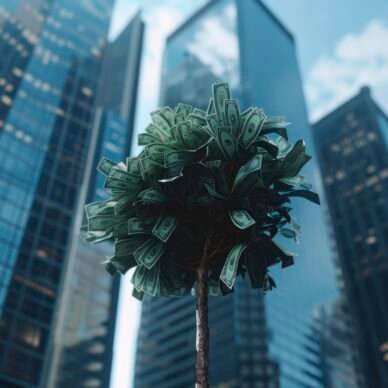 renderizacao-3d-da-arvore-dinheiro renderizacao-3d-da-arvore-dinheiro